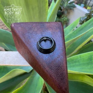 PVD Black Triple Stack - Stainless Steel Hinged Ring