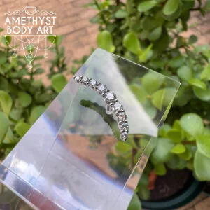Cubic Zirconia prong cluster - 9 Gem Curve