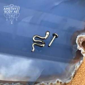 Stainless Steel - Snake on Mini Steel labret