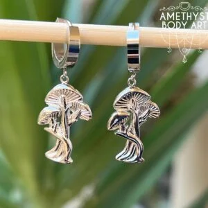 Stainless Steel - Cuff with Mushroom attachment (Pair)