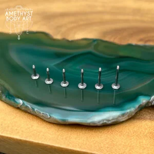 Stainless Steel Flatback Labret - Externally Threaded