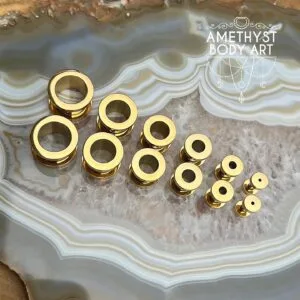 PVD Gold Stainless Steel Screw Fit Tunnel