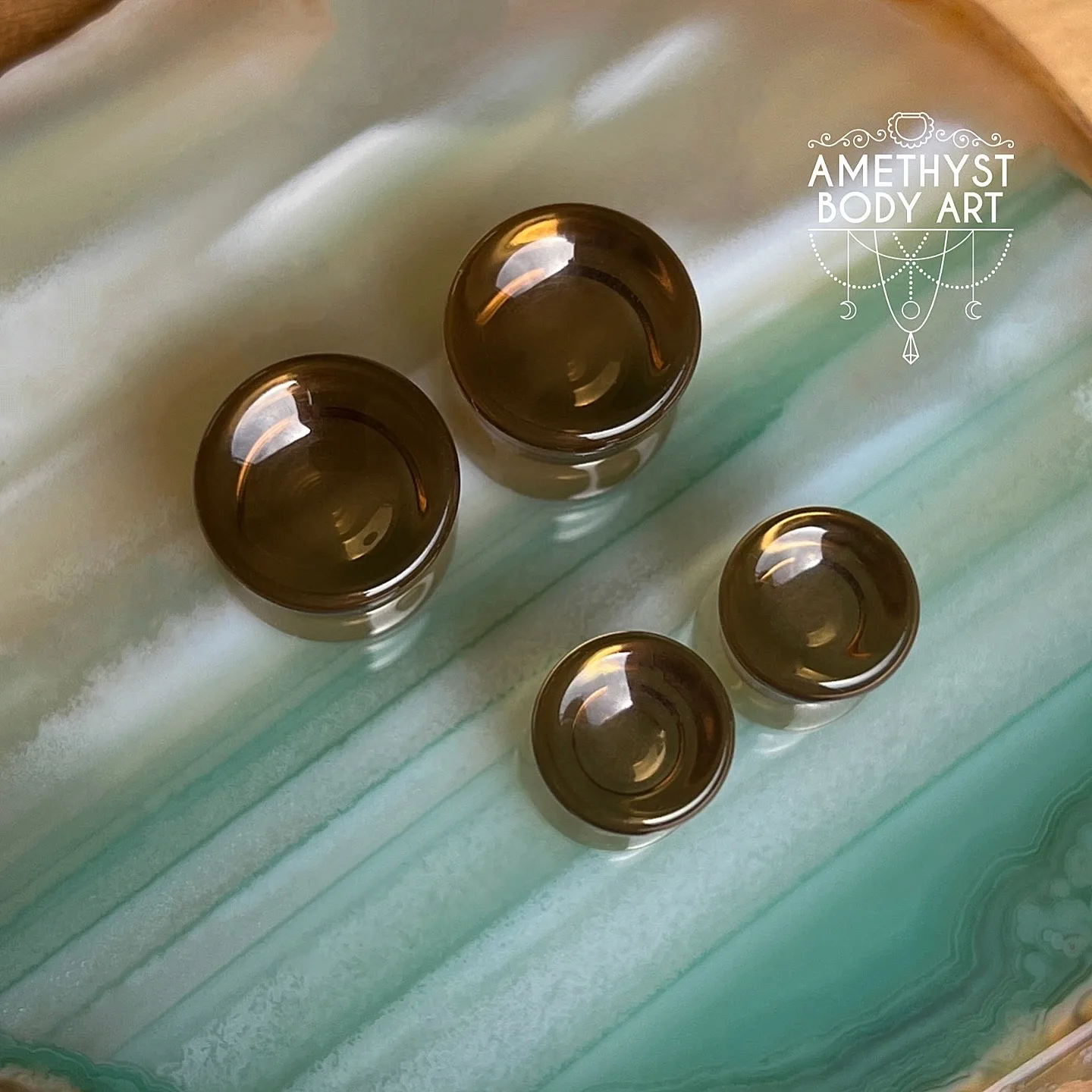 Bronze Double Flared Glass Plugs - Image 2