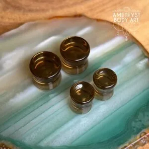 Bronze Double Flared Glass Plugs