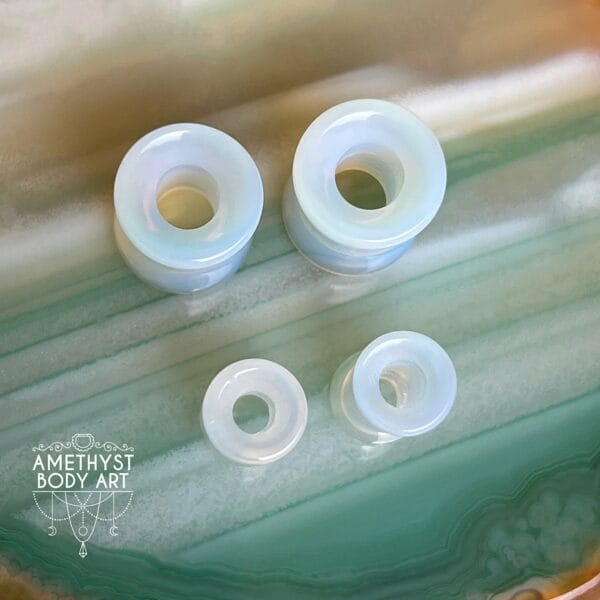 Opalite Double Flared Stone Tunnels - Image 2