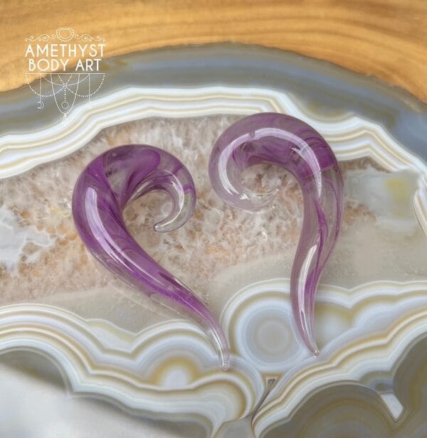 13mm Glass Spiral with Purple Swirl - Hangers - Image 2