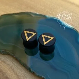 13mm Double Flared Ebony Wood Plugs