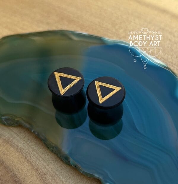 13mm Double Flared Ebony Wood Plugs