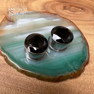 16mm Black CZ Stainless Steel Screw Fit Tunnels