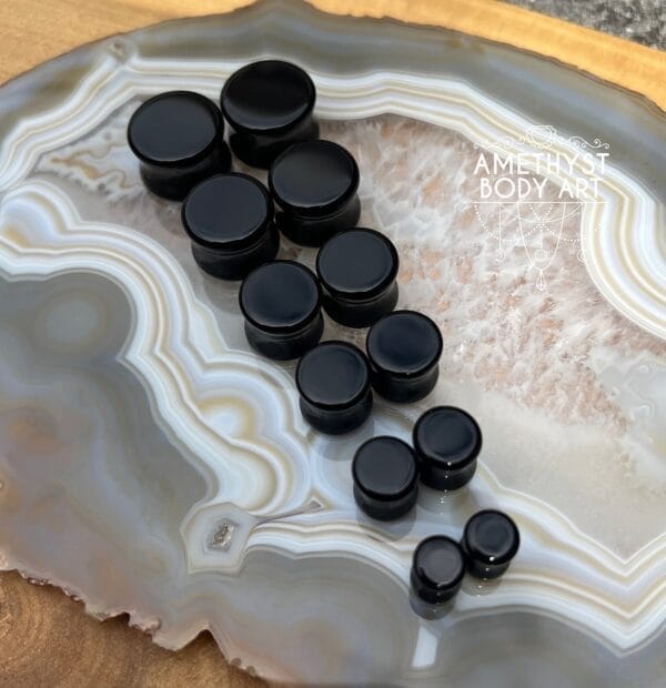 Onyx Stone Double Flared Plugs