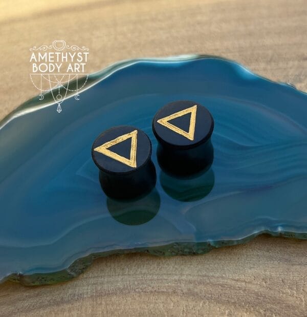 13mm Double Flared Ebony Wood Plugs - Image 2