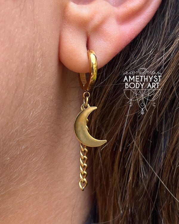 YG - Cuff with Moon and Chain Attachment (Pair) - Image 5