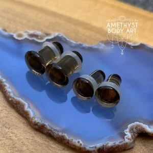 Bronze Single Flare Glass Plugs