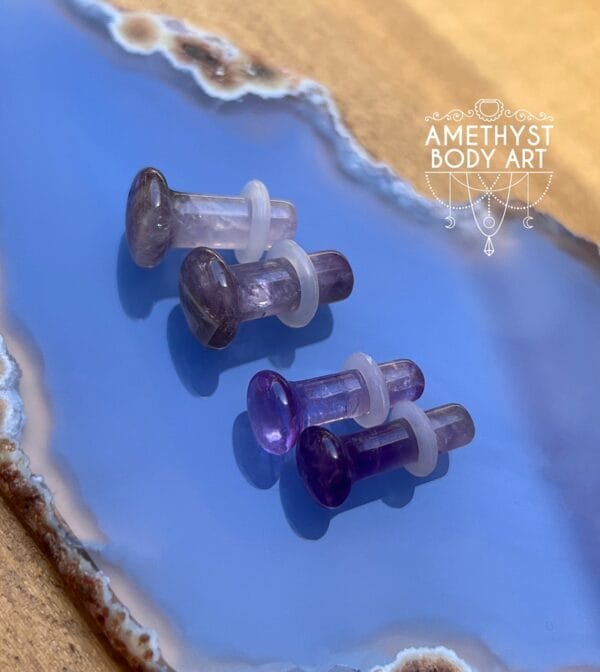 Amethyst Single Flare Stone plugs - Image 2