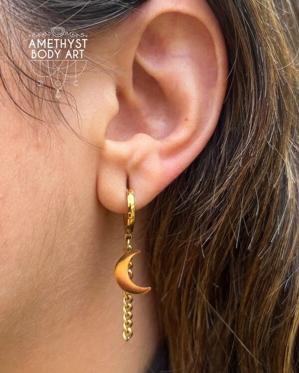 YG - Cuff with Moon and Chain Attachment (Pair) - Image 4