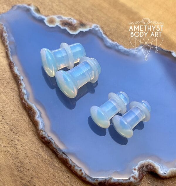 Opalite Single Flare Stone plugs - Image 2