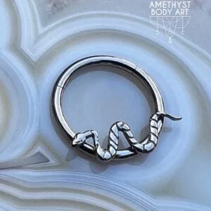 Titanium Hinged Segment Ring - Snake