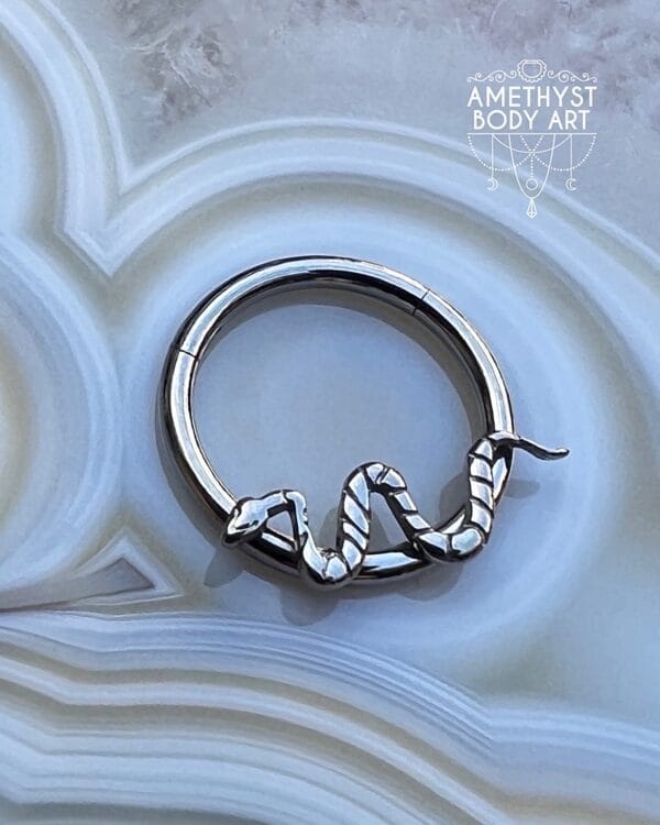Titanium Hinged Segment Ring - Snake