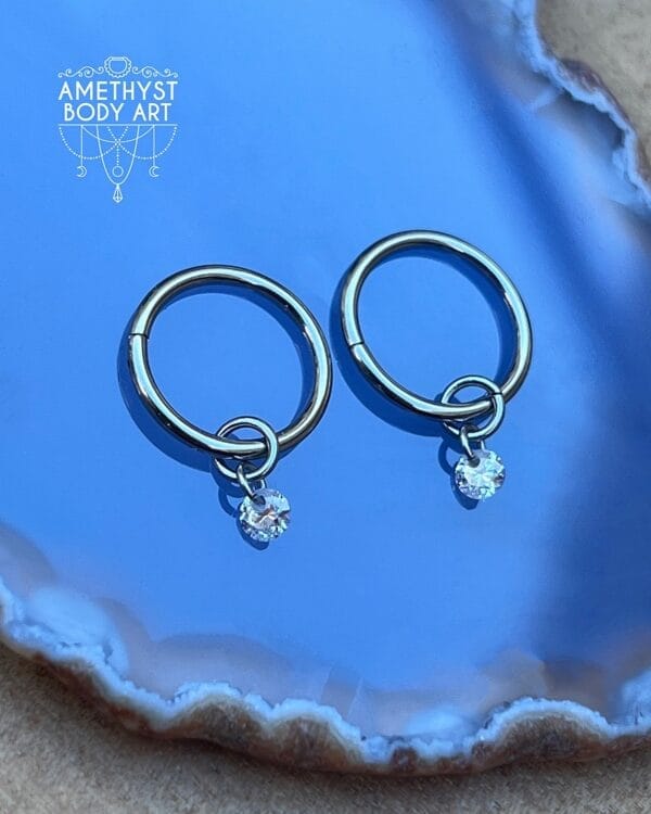 Charm (pair) - Cubic Zirconia Round - Image 2