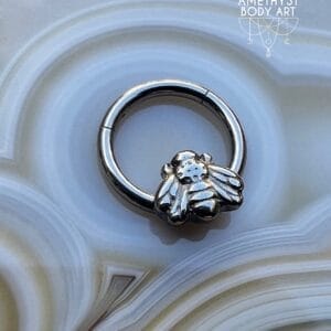 Titanium Hinged Segment Ring - Bee