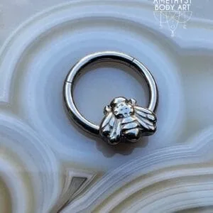 Titanium Hinged Segment Ring - Bee