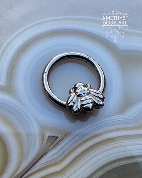 Titanium Hinged Segment Ring - Bee