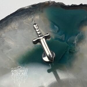 Titanium Dagger with Internally Threaded Labret