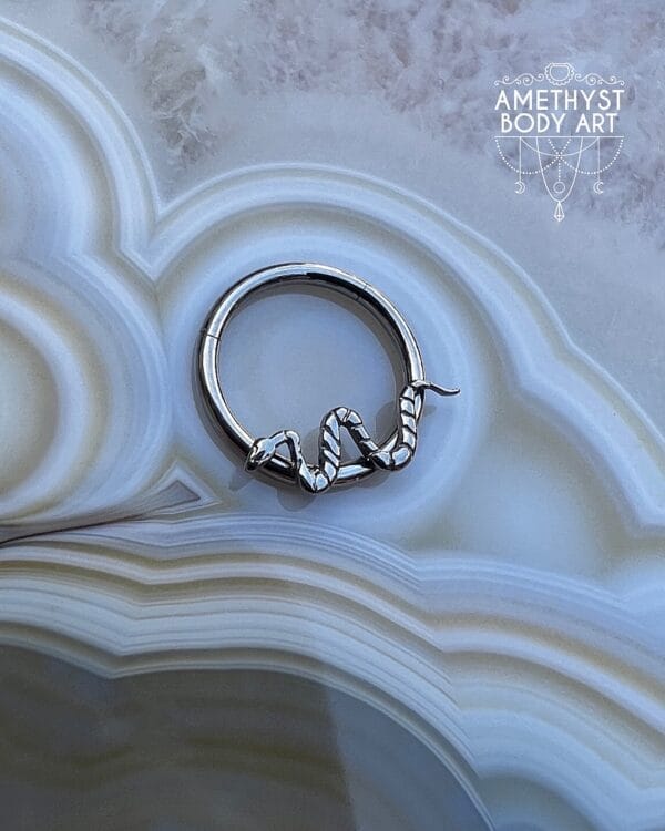 Titanium Hinged Segment Ring - Snake - Image 2