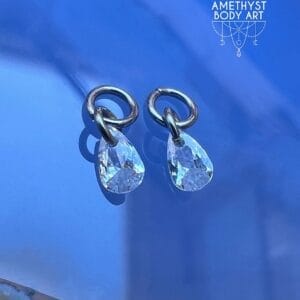 Charm (pair) - Cubic Zirconia Pear