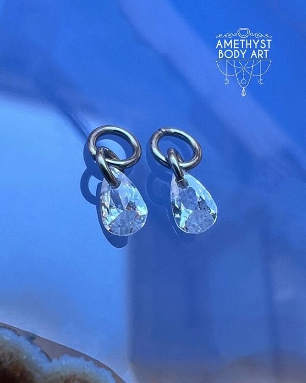 Charm (pair) - Cubic Zirconia Pear