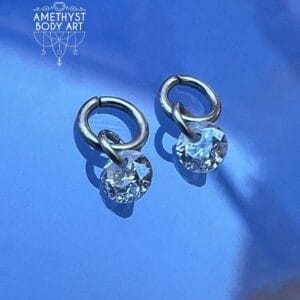 Charm (pair) - Cubic Zirconia Round